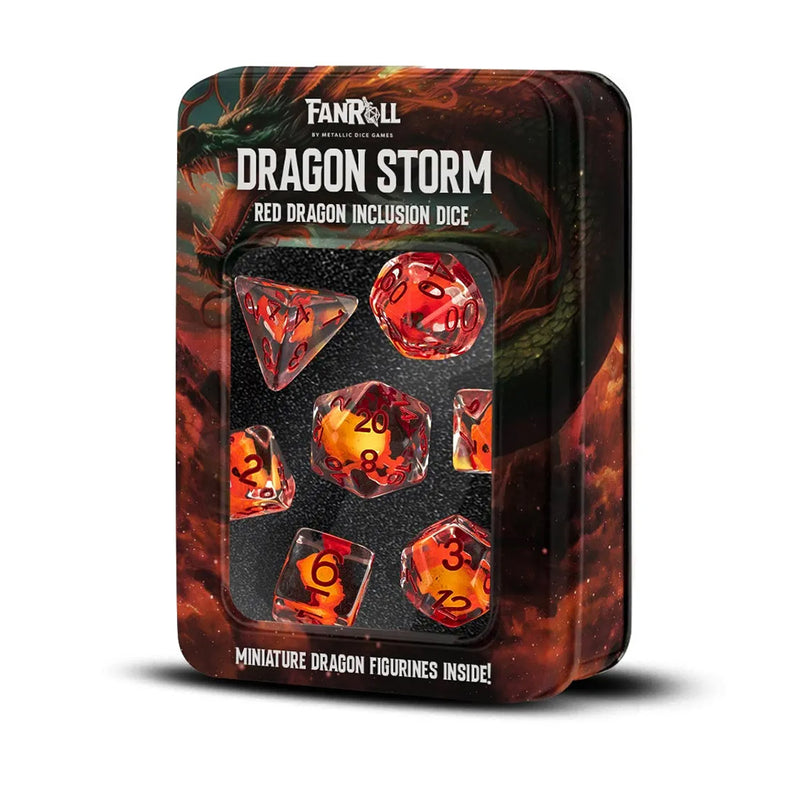 Dragon Storm Red Dragon Inclusion Dice (Handcrafted Dice)