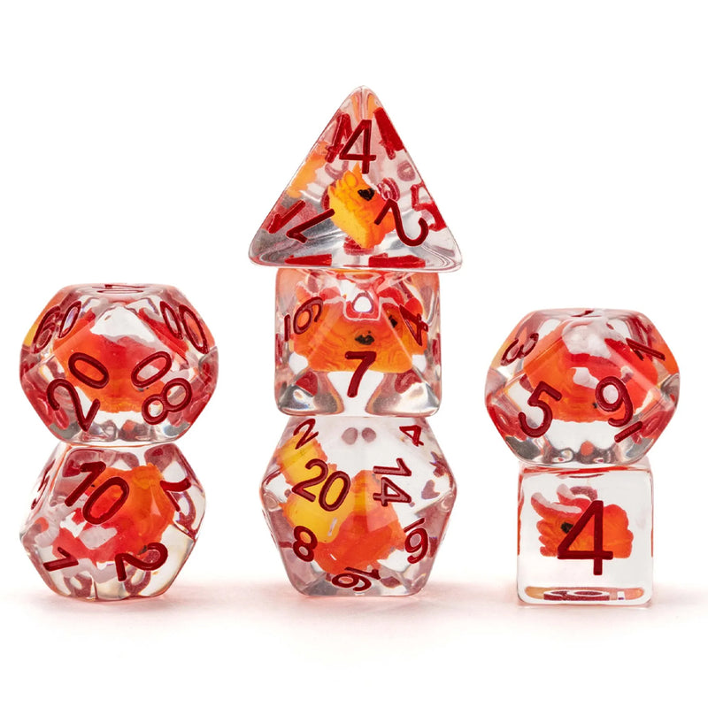 Dragon Storm Red Dragon Inclusion Dice (Handcrafted Dice)