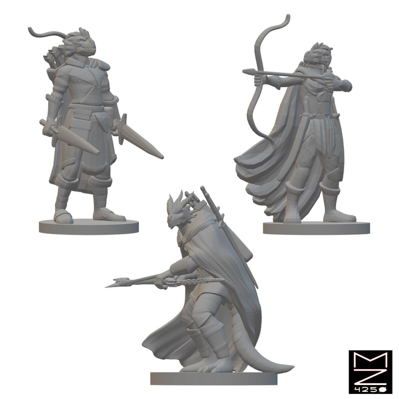 Dragonborn Rangers | BeaMini Unpainted RPG Miniatures