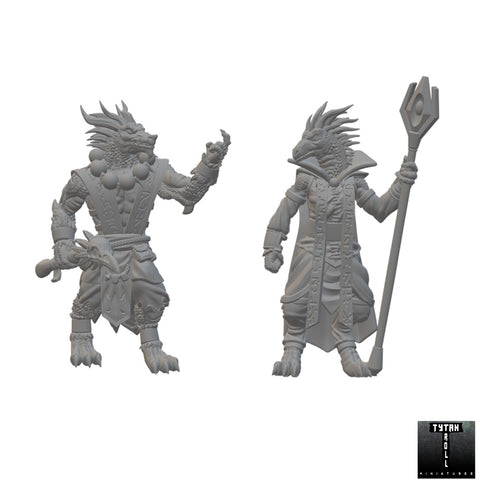 Dragonborn Wizards | BeaMini Unpainted RPG Miniatures