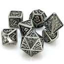 Dragons Bite - 7 Piece Metal Polyhedral Dice Set & Dice Case