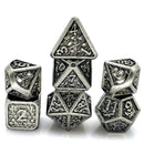 Dragons Bite - 7 Piece Metal Polyhedral Dice Set & Dice Case