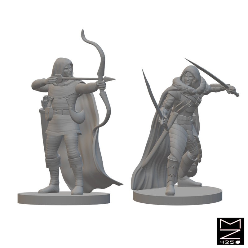 Elf  Male Rangers | BeaMini Unpainted RPG Miniatures