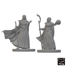 Elf Female Druids | BeaMini Unpainted RPG Miniatures
