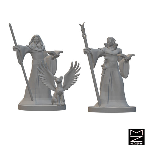 Elf Wizards | BeaMini Unpainted RPG Miniatures