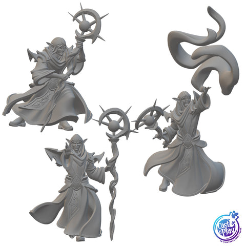 Elven Shadow Arcanists | BeaMini Unpainted RPG Miniatures