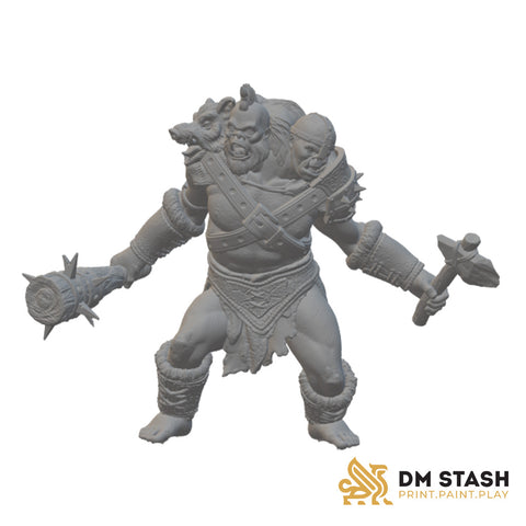 Ettin Berserker | BeaMini Unpainted RPG Miniatures