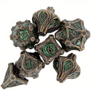 Fangorn's End 7 Piece Metal Polyhedral Dice Set & Dice Case