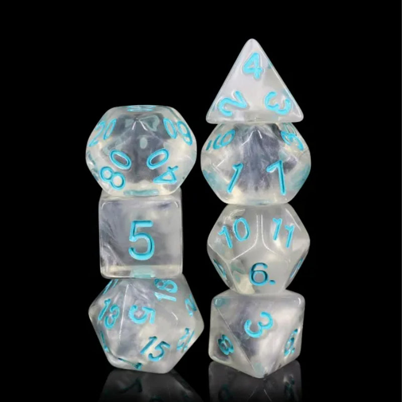 Frozen Heart - 7 Piece Polyhedral Dice Set + Dice Bag