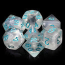 Frozen Heart - 7 Piece Polyhedral Dice Set + Dice Bag