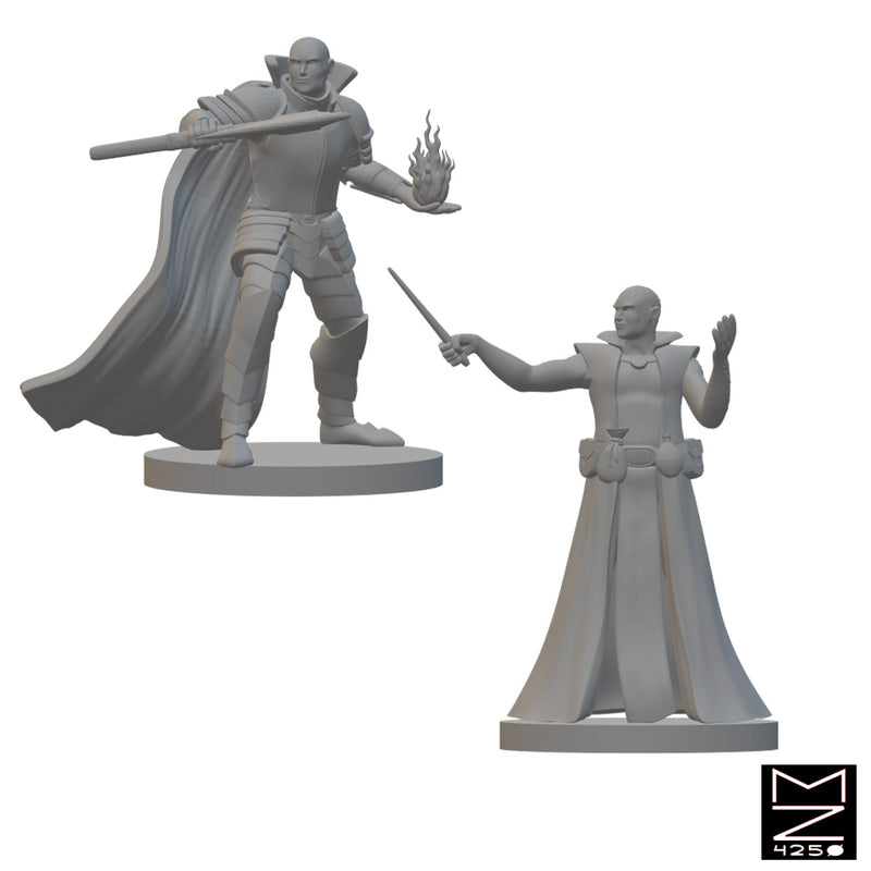 Goliath Eldritch Knight and Wizard | BeaMini Unpainted RPG Miniatures
