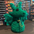 Handmade Crochet Dice Dragon - Forest Green