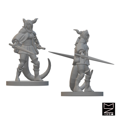 Half Dragon Fighters | BeaMini Unpainted RPG Miniatures