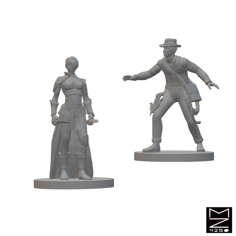 Half Elf Rogues | BeaMini Unpainted RPG Miniatures