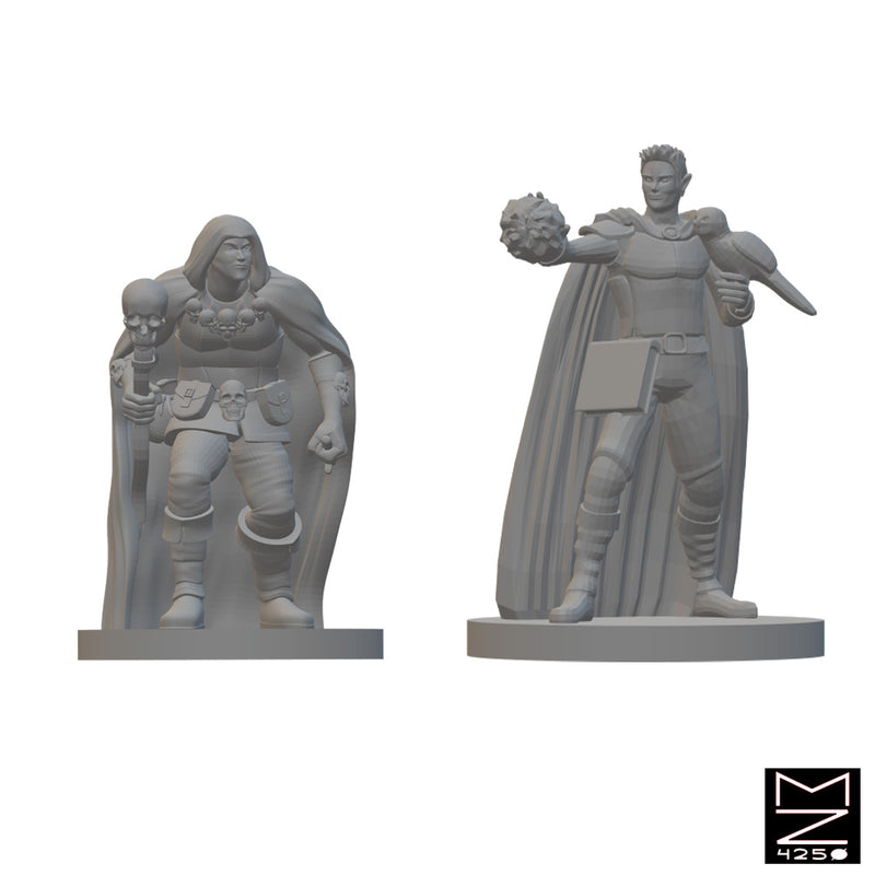 Half Elf Warlocks | BeaMini Unpainted RPG Miniatures