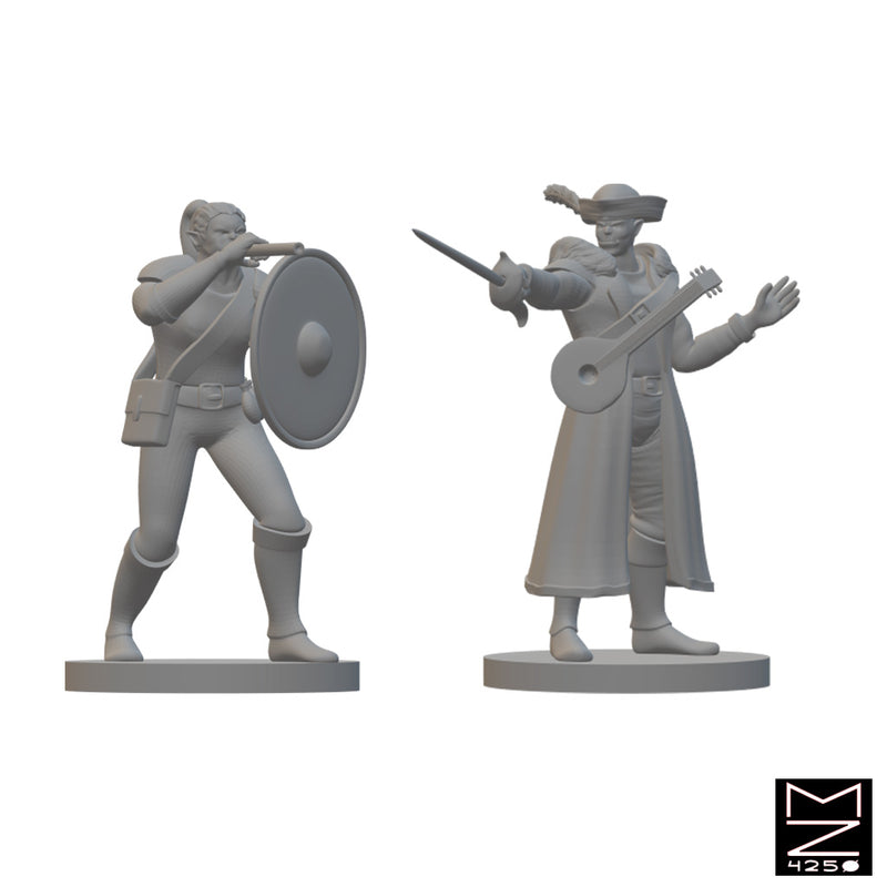 Half Orc Bards | BeaMini Unpainted RPG Miniatures