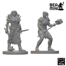 Half Orc Female Barbarians | BeaMini Unpainted RPG Miniatures
