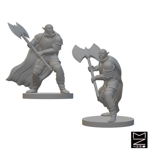 Half Orc Fighters | BeaMini Unpainted RPG Miniatures