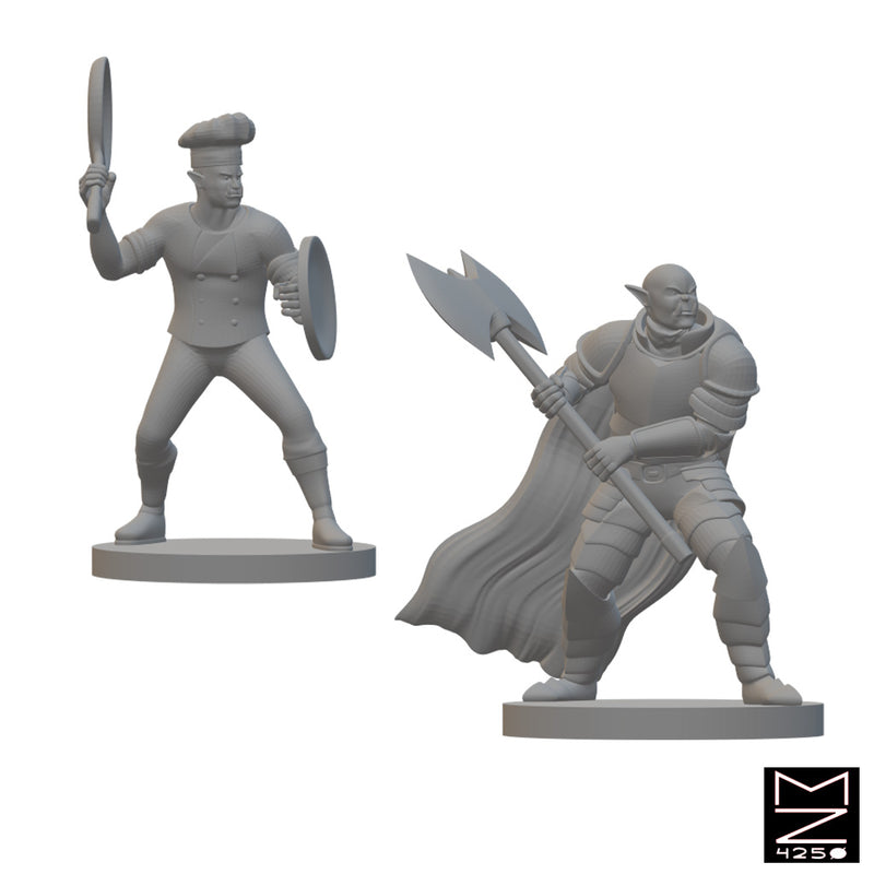 Half Orc Iron Chef & Fighter | BeaMini Unpainted RPG Miniatures