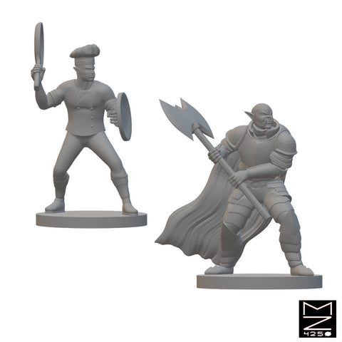 Half Orc Iron Chef & Fighter | BeaMini Unpainted RPG Miniatures