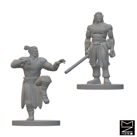 Half Orc Monks | BeaMini Unpainted RPG Miniatures