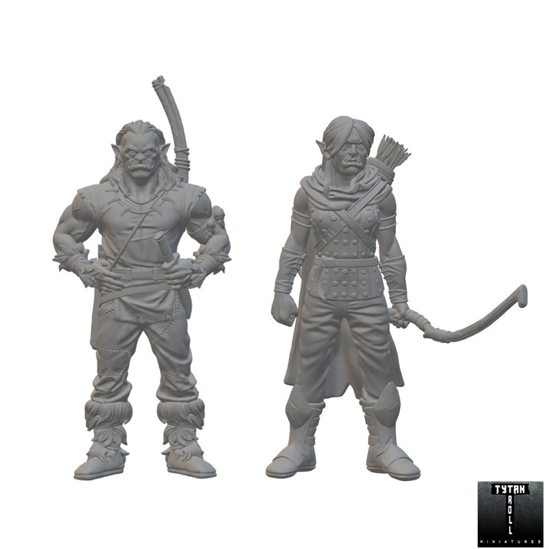 Half Orc Rangers | BeaMini Unpainted RPG Miniatures