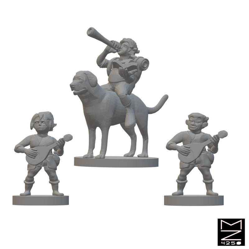 Halfling Bards | BeaMini Unpainted RPG Miniatures