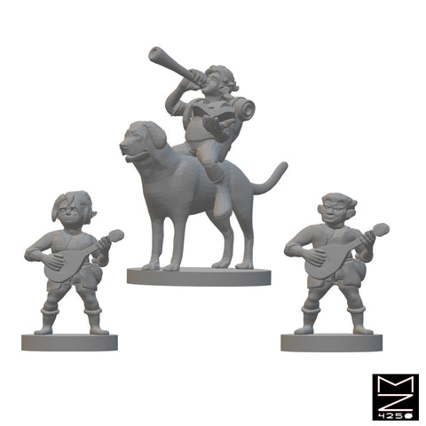 Halfling Bards | BeaMini Unpainted RPG Miniatures