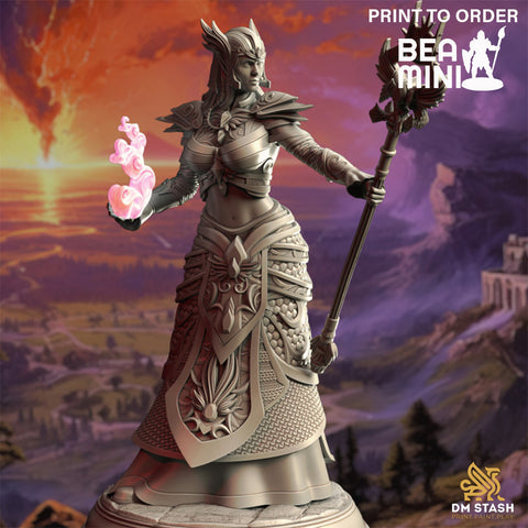 High Elven Witch Queen - Ferendir Miar | BeaMini Print to Order Miniatures