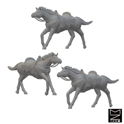 Horses | BeaMini Unpainted RPG Miniatures