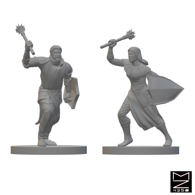 Human Clerics | BeaMini Unpainted RPG Miniatures