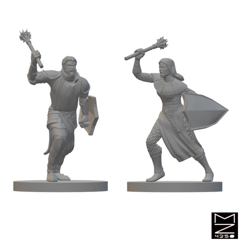 Human Clerics | BeaMini Unpainted RPG Miniatures