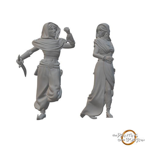 Human Female Bards | BeaMini Unpainted RPG Miniatures