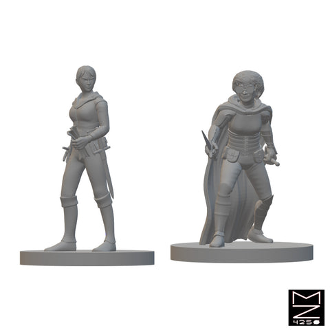 Human Female Rogues | BeaMini Unpainted RPG Miniatures