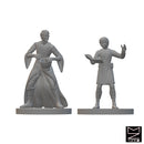 Human Wizard and Apprentice | BeaMini Unpainted RPG Miniatures