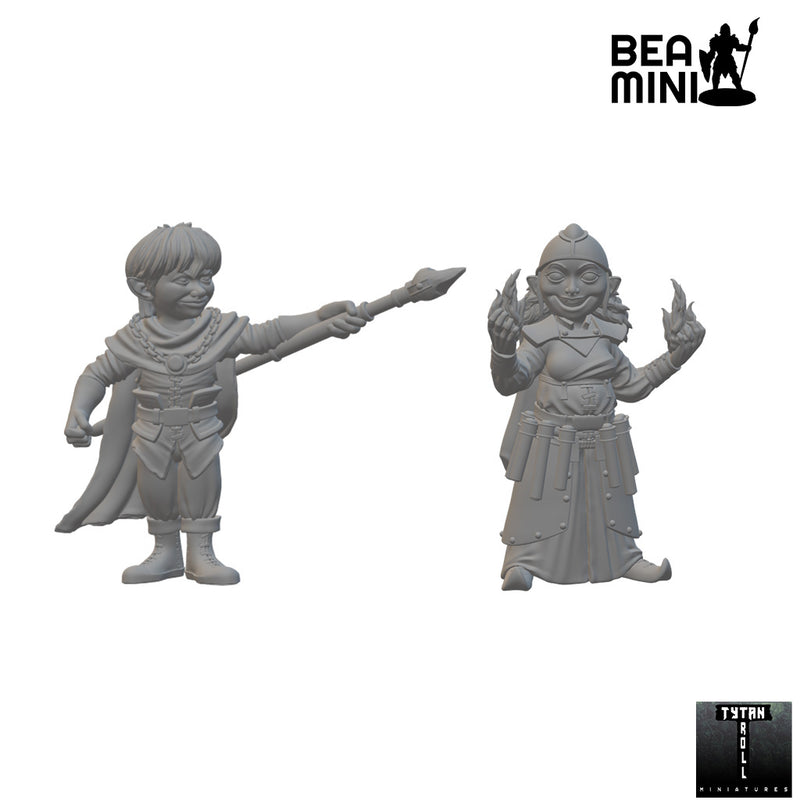 Gnome Wizards | BeaMini Unpainted RPG Miniatures