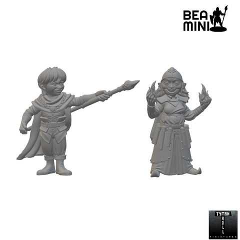 Gnome Wizards | BeaMini Unpainted RPG Miniatures