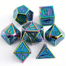 Icemage Trinket - 7 Piece Metal Polyhedral Dice Set & Dice Case