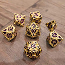 Imperial Horde - 7 Piece Hollow Metal Polyhedral Dice Set & Dice Case
