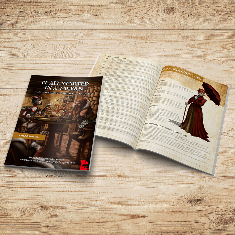It All Started In A Tavern - 100 Adventure Hooks & 100 NPC's (PDF)