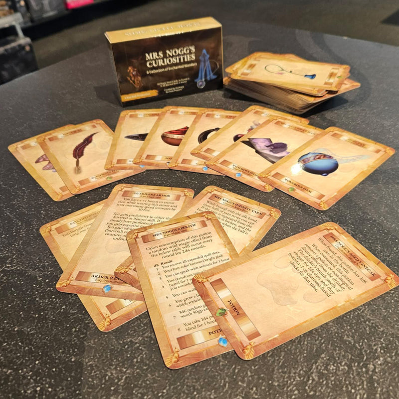Mrs Nogg's Curiosities - 80 Illustrated Magic Item Cards (DnD 5th Ed and 5.5 Compatiable)