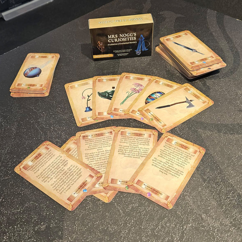 Mrs Nogg's Curiosities - 80 Illustrated Magic Item Cards (DnD 5th Ed and 5.5 Compatiable)