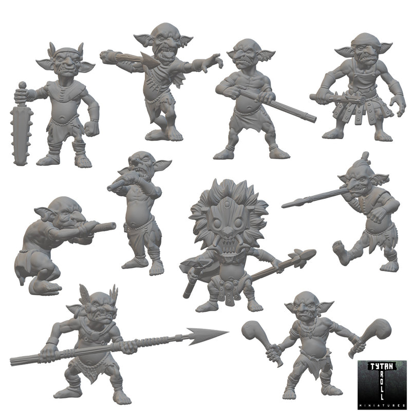 Jungle Goblins Warband | BeaMini Unpainted RPG Miniatures