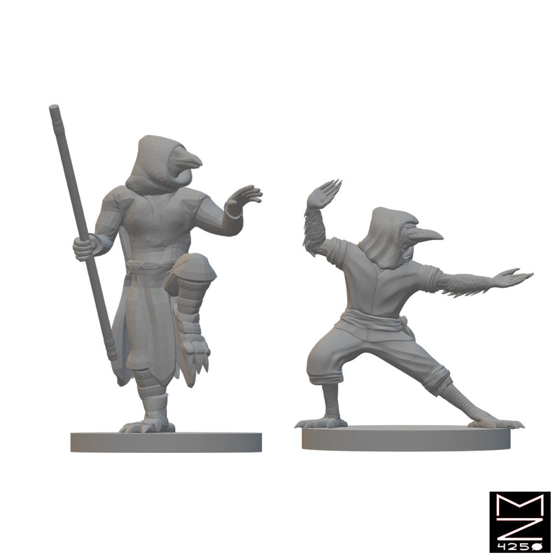 Kenku Monks | BeaMini Unpainted RPG Miniatures