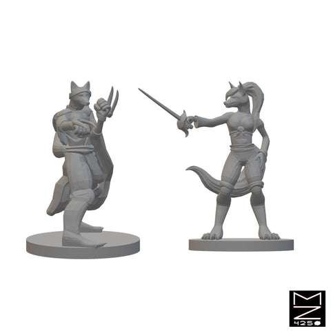 Kitsune Rogues | BeaMini Unpainted RPG Miniatures