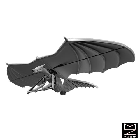 Kobold Artificer on a Hang Glider | BeaMini Unpainted RPG Miniatures