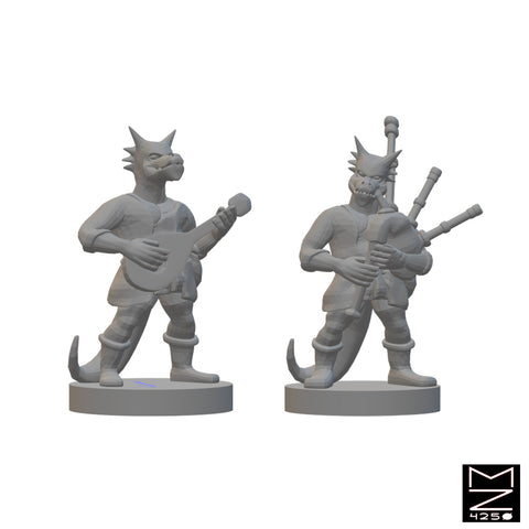 Kobold Bards | BeaMini Unpainted RPG Miniatures