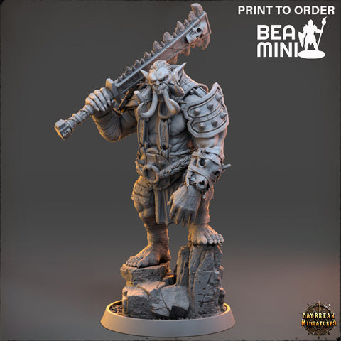 Lieutenant Mitrog - The Mammoth Ogres of Skull Mountain | BeaMini Print to Order Miniatures