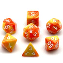 Liquid Fire - 7 Piece Polyhedral Dice Set + Dice Bag