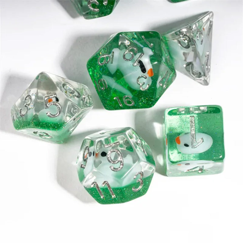 Little Quackers - 7 Piece Polyhedral Dice Set + Dice Bag